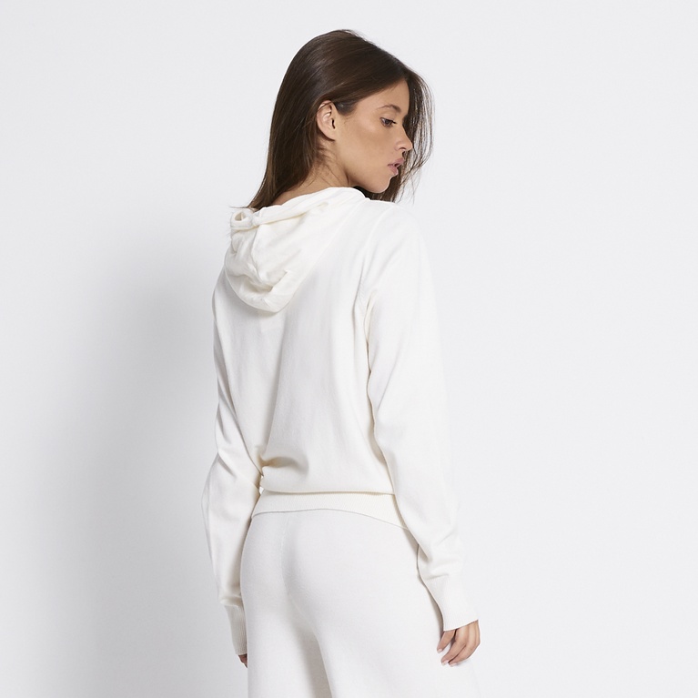 Knit zip hoodie "Jennifer" Off white
